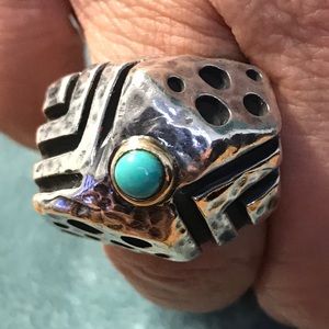 Authentic Dian Malouf abstract shape Ring sz 7.